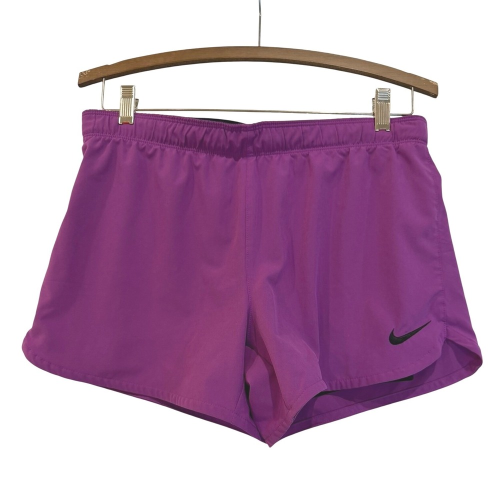 Nike Women's Dri-FIT Running Shorts Purple Elastic Waist Athletic Gym Size Small